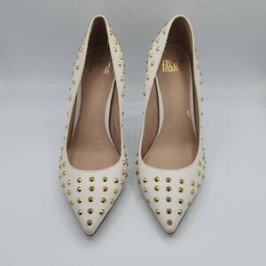 Madonna Gold Studded Cream Stilettos Truth or Dare Heels Pumps Women's 9